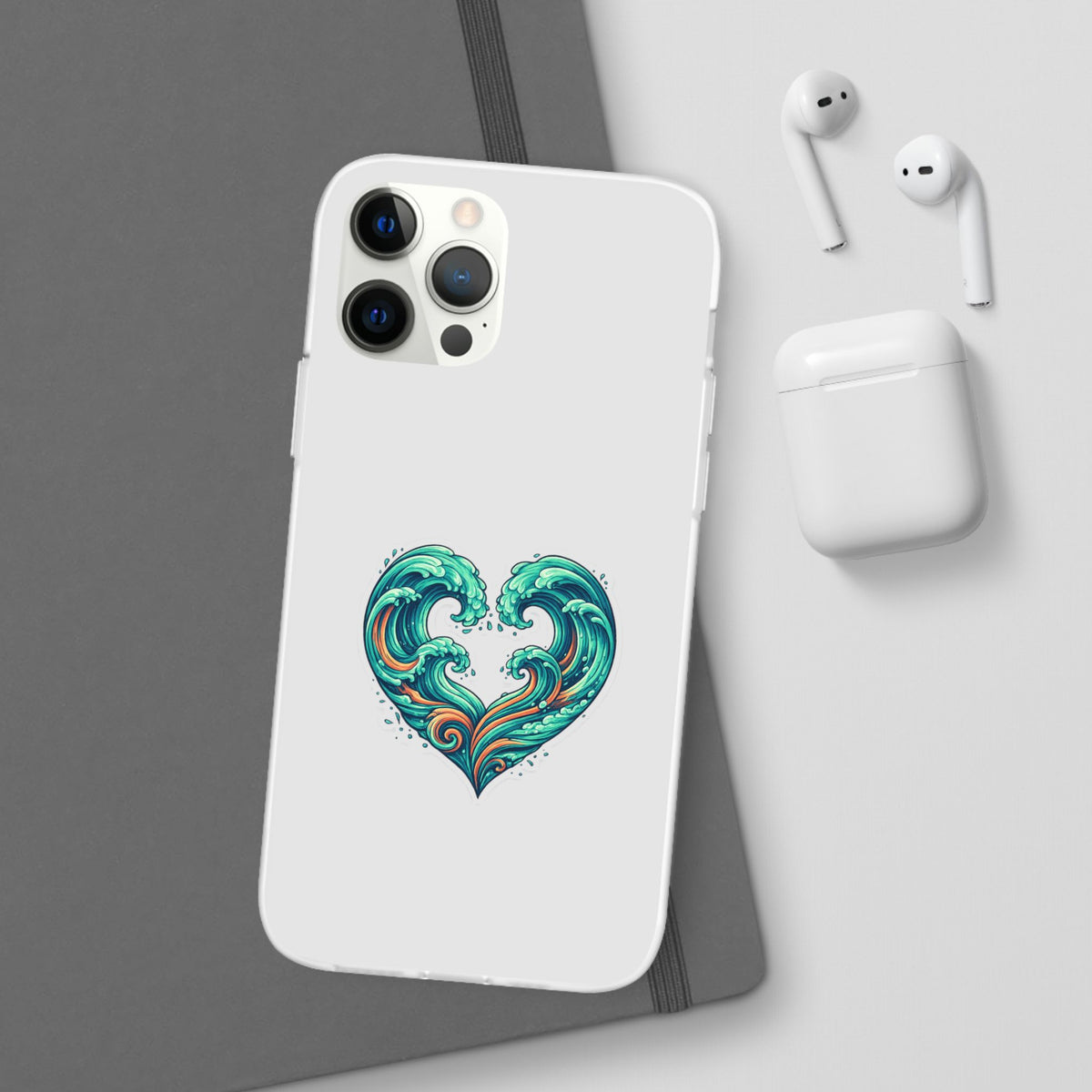 Ocean Heart Phone Case — Wave Art Flexi Case