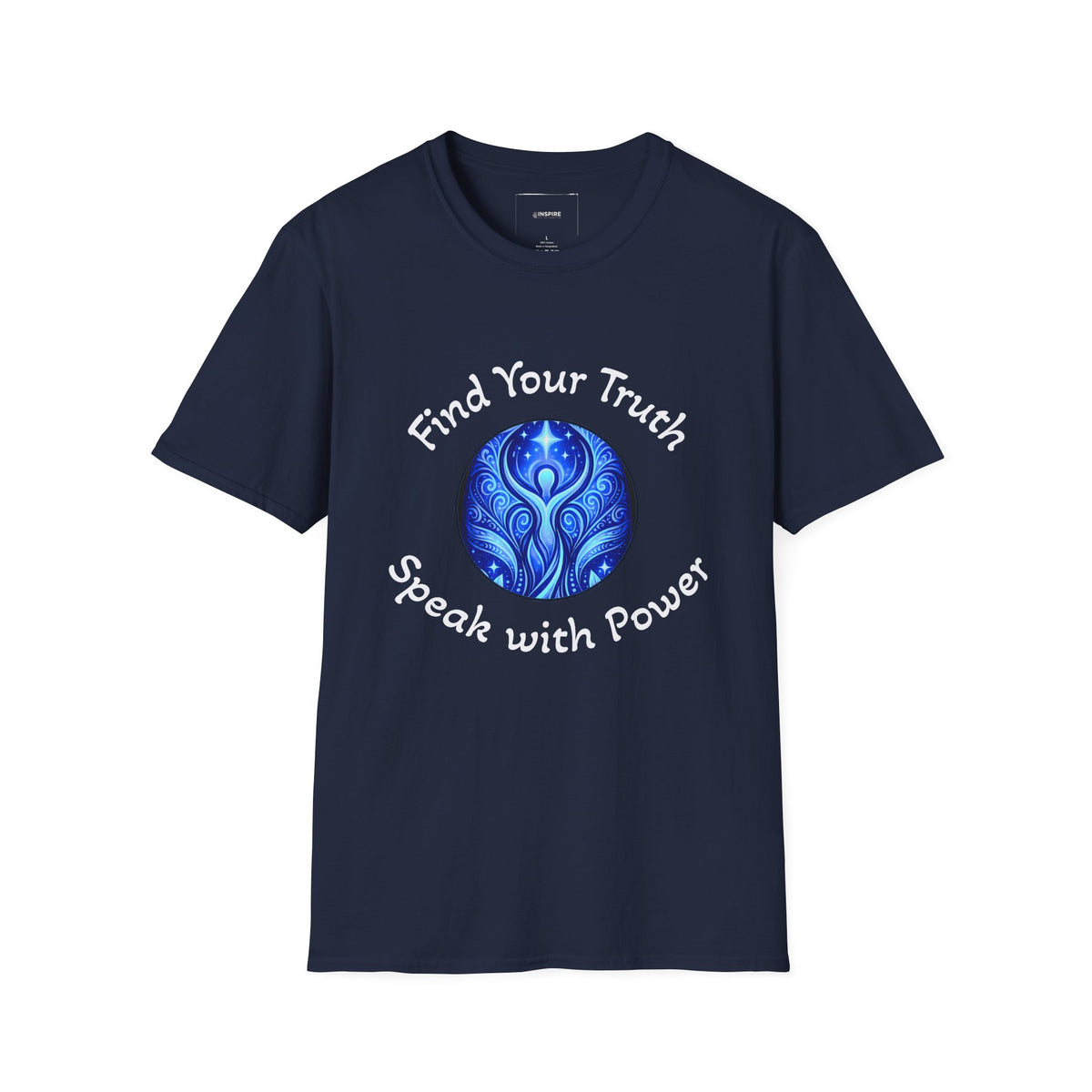 Find Your Truth T-Shirt — Spiritual Blue Mandala Tee ("Find Your Truth" / "Speak with Power")
