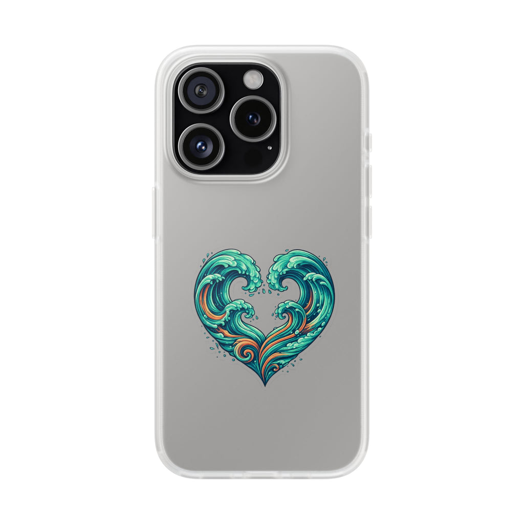 Ocean Heart Phone Case — Wave Art Flexi Case