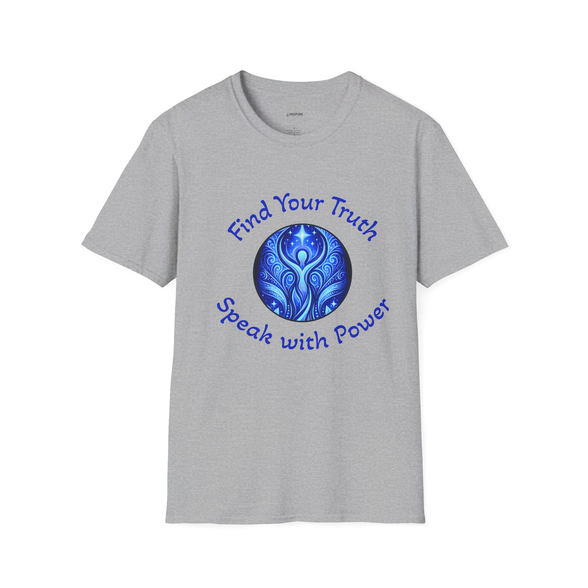 Find Your Truth T-Shirt — Spiritual Blue Mandala Tee ("Find Your Truth" / "Speak with Power")