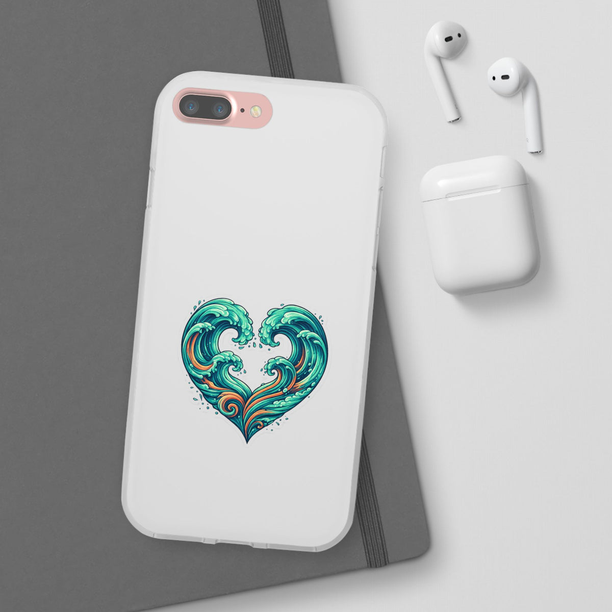 Ocean Heart Phone Case — Wave Art Flexi Case