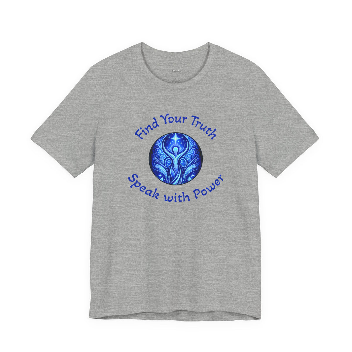 Find Your Truth T-Shirt — Spiritual Blue Mandala Tee ("Find Your Truth" / "Speak with Power")
