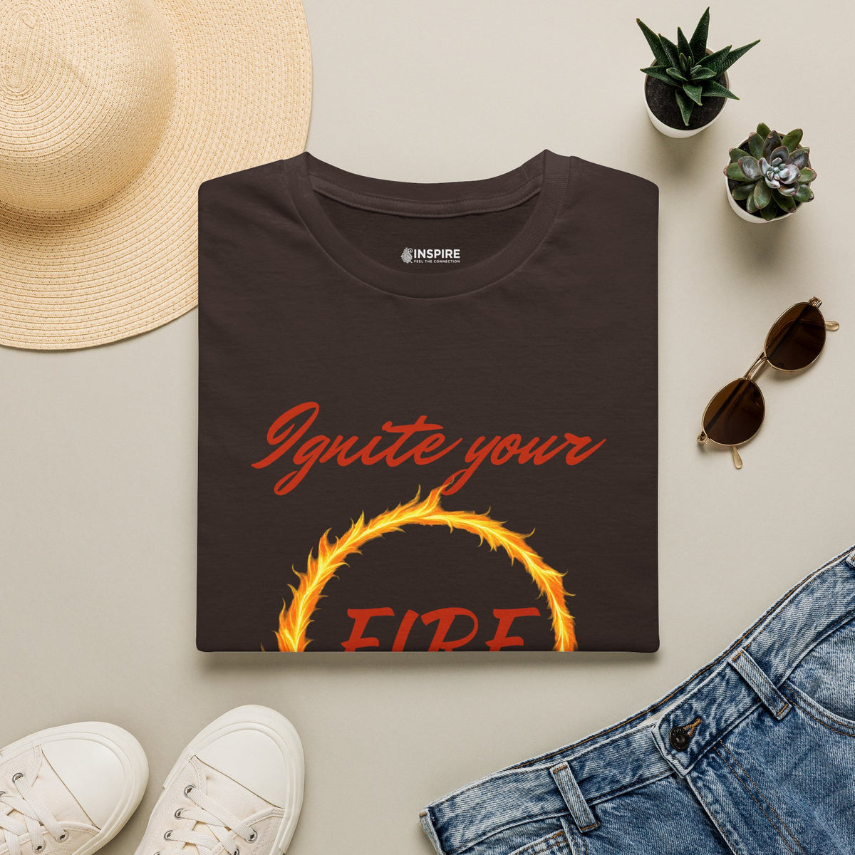 Ignite Your Fire T-Shirt — Motivational Flame Graphic Tee