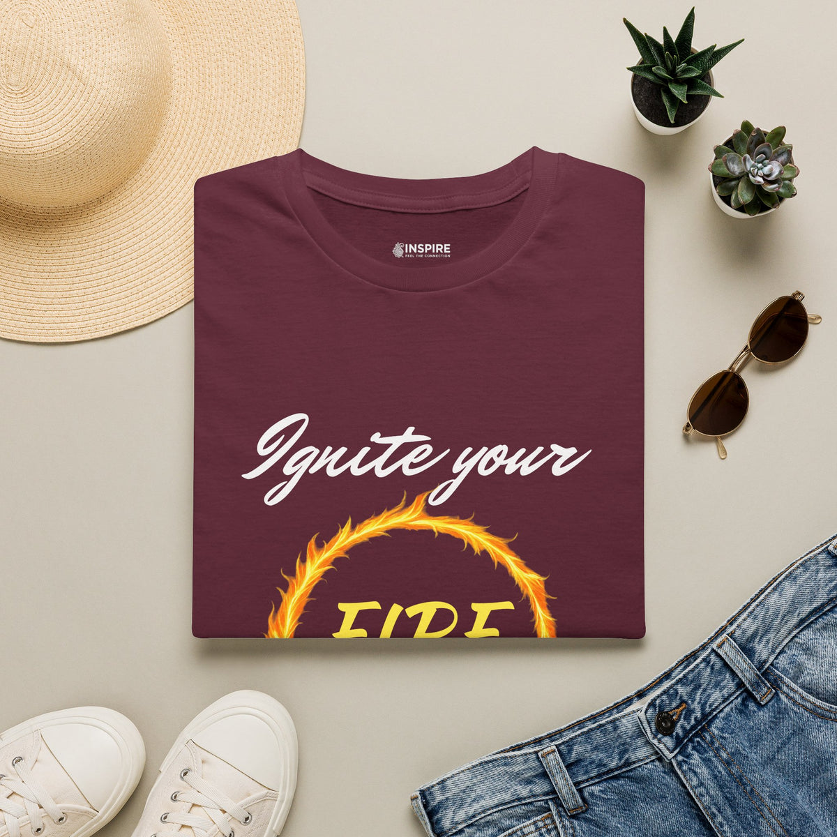 Ignite Your Fire T-Shirt — Motivational Flame Graphic Tee