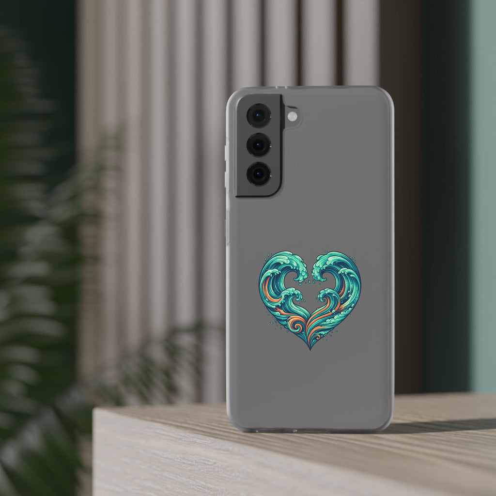 Ocean Heart Phone Case — Wave Art Flexi Case