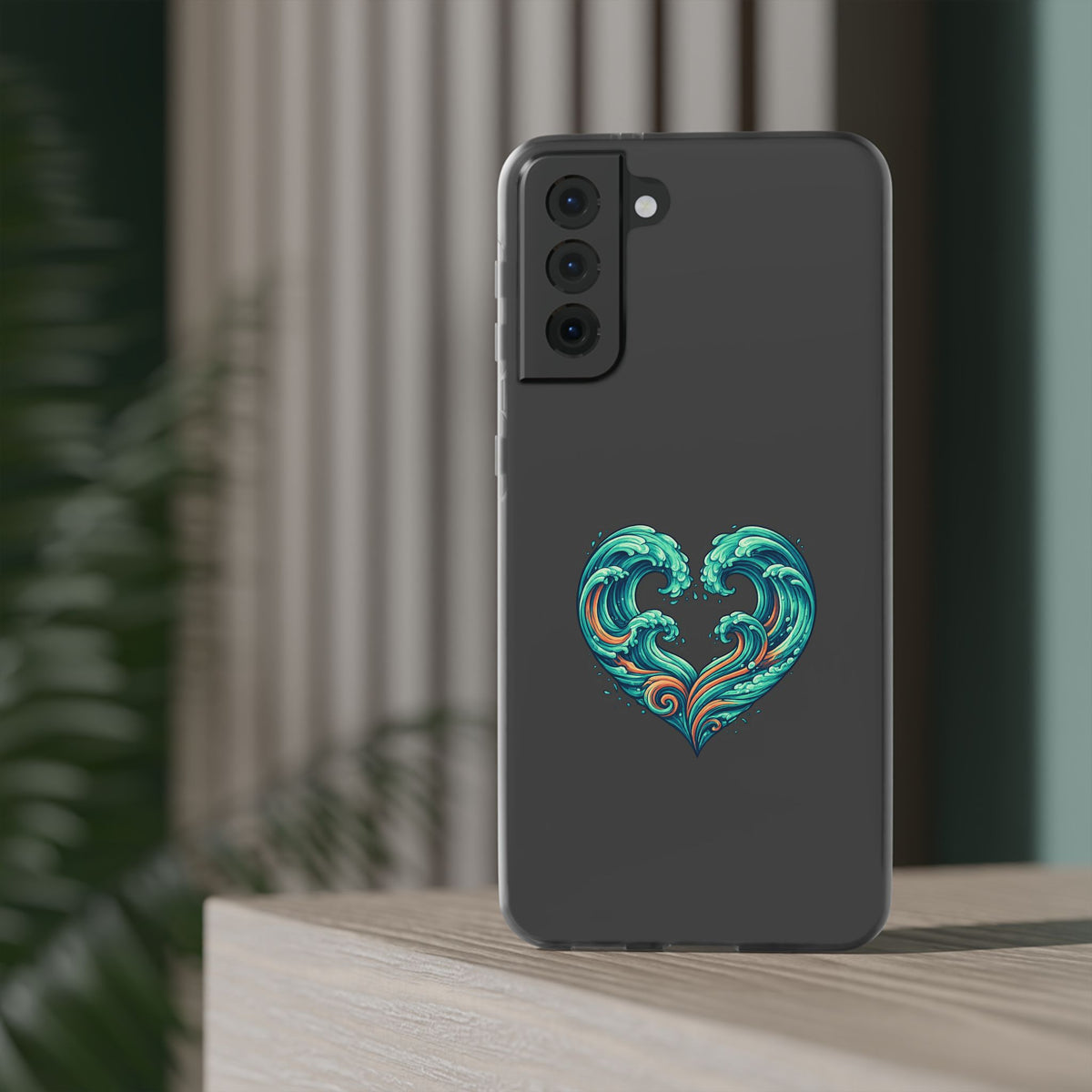 Ocean Heart Phone Case — Wave Art Flexi Case