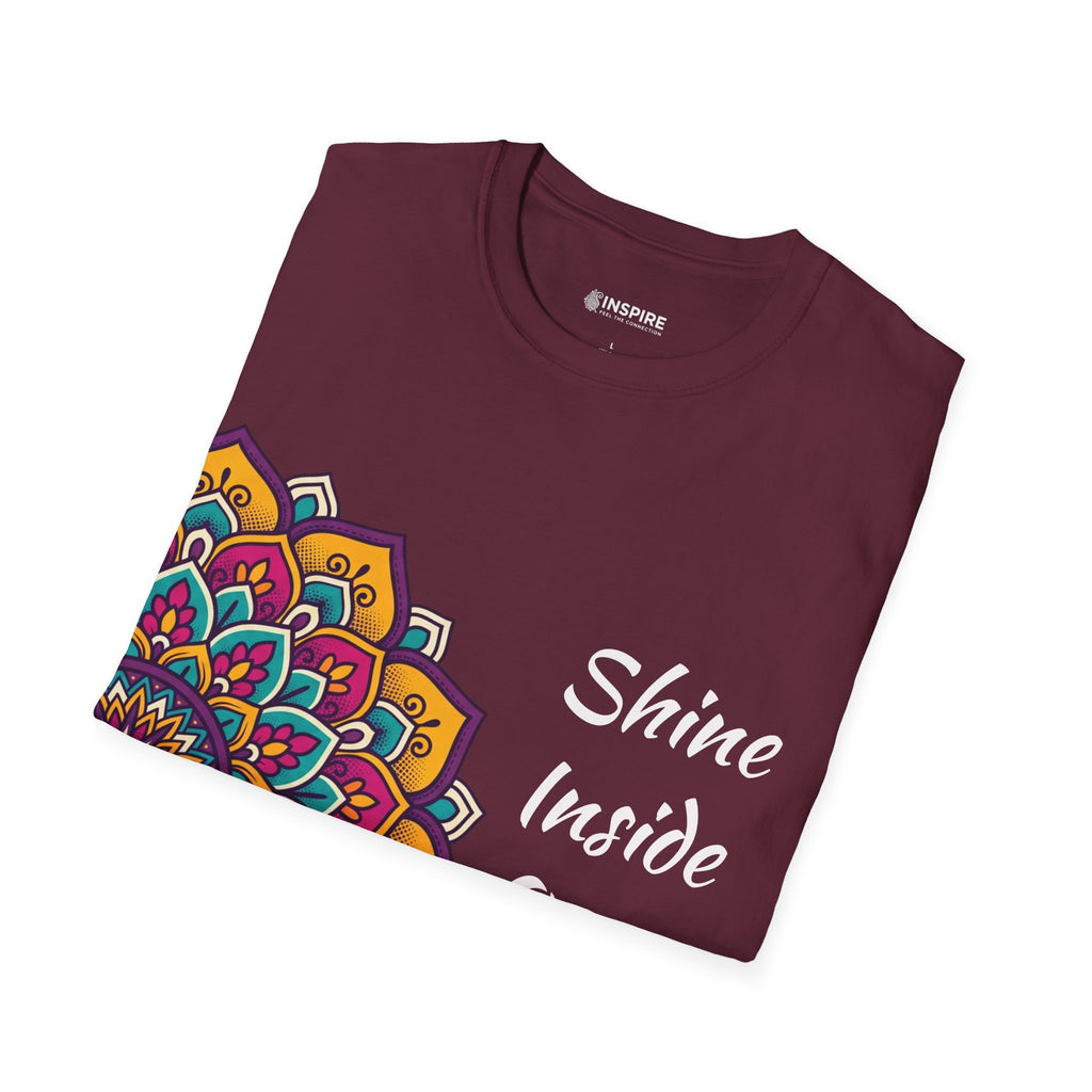 Mandala Half-Print T-Shirt — Colorful Boho Graphic Tee