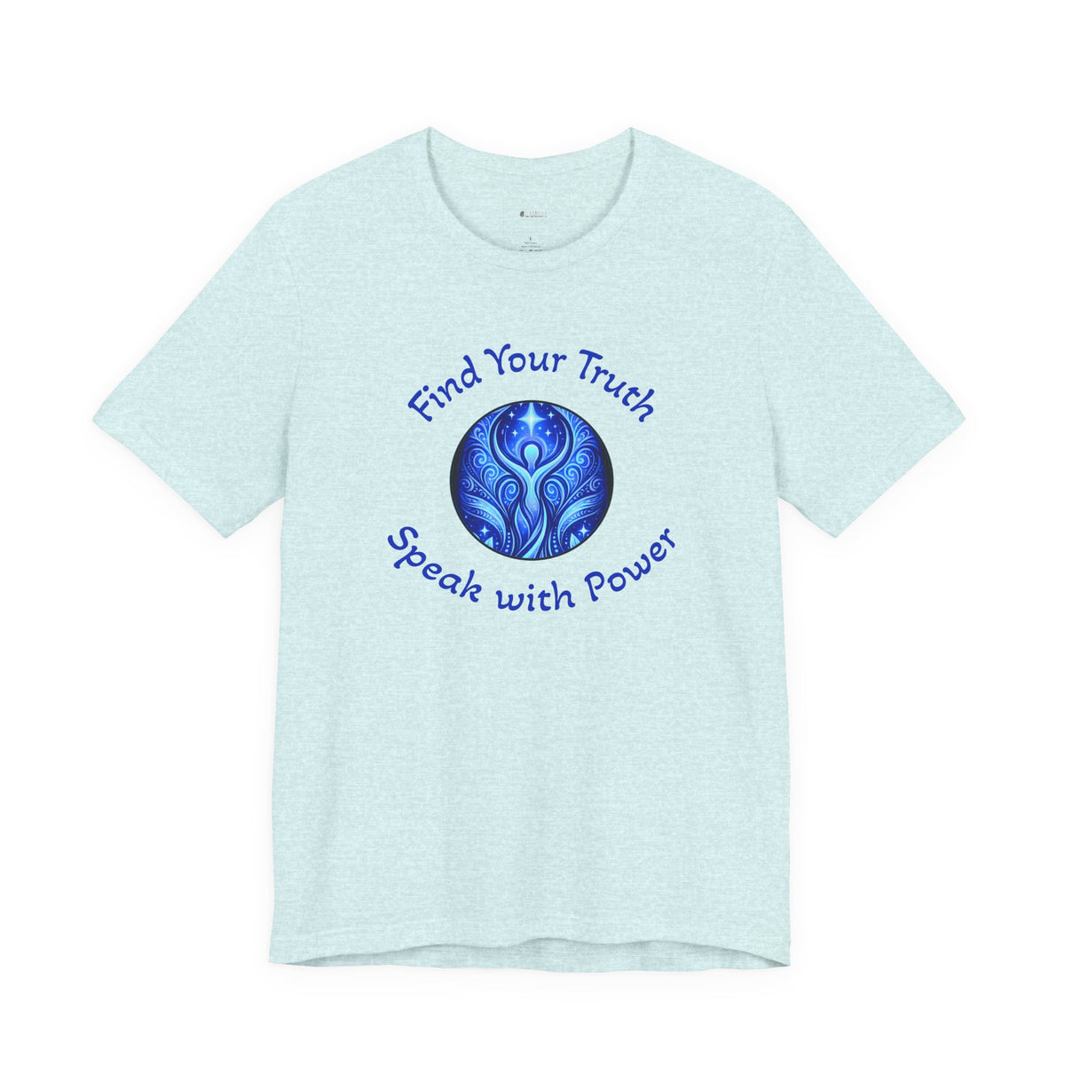 Find Your Truth T-Shirt — Spiritual Blue Mandala Tee ("Find Your Truth" / "Speak with Power")