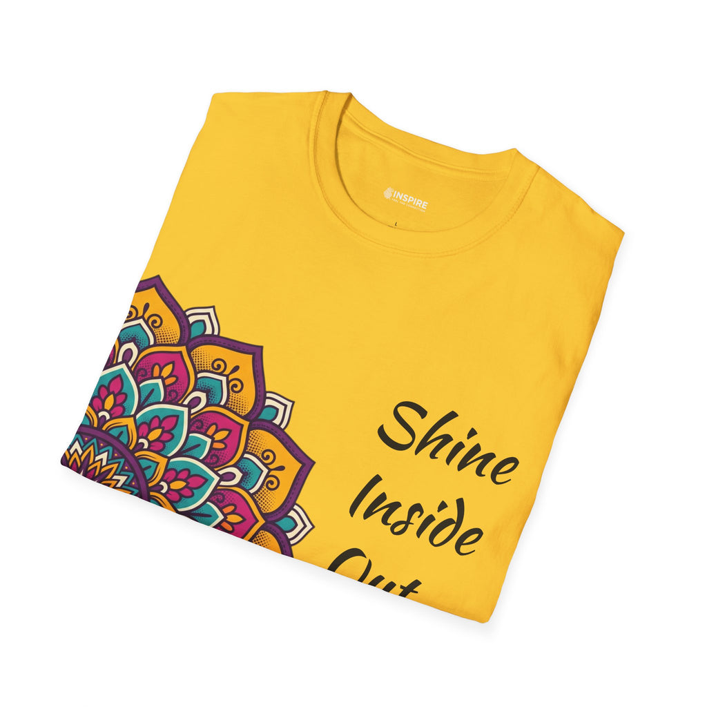 Mandala Half-Print T-Shirt — Colorful Boho Graphic Tee
