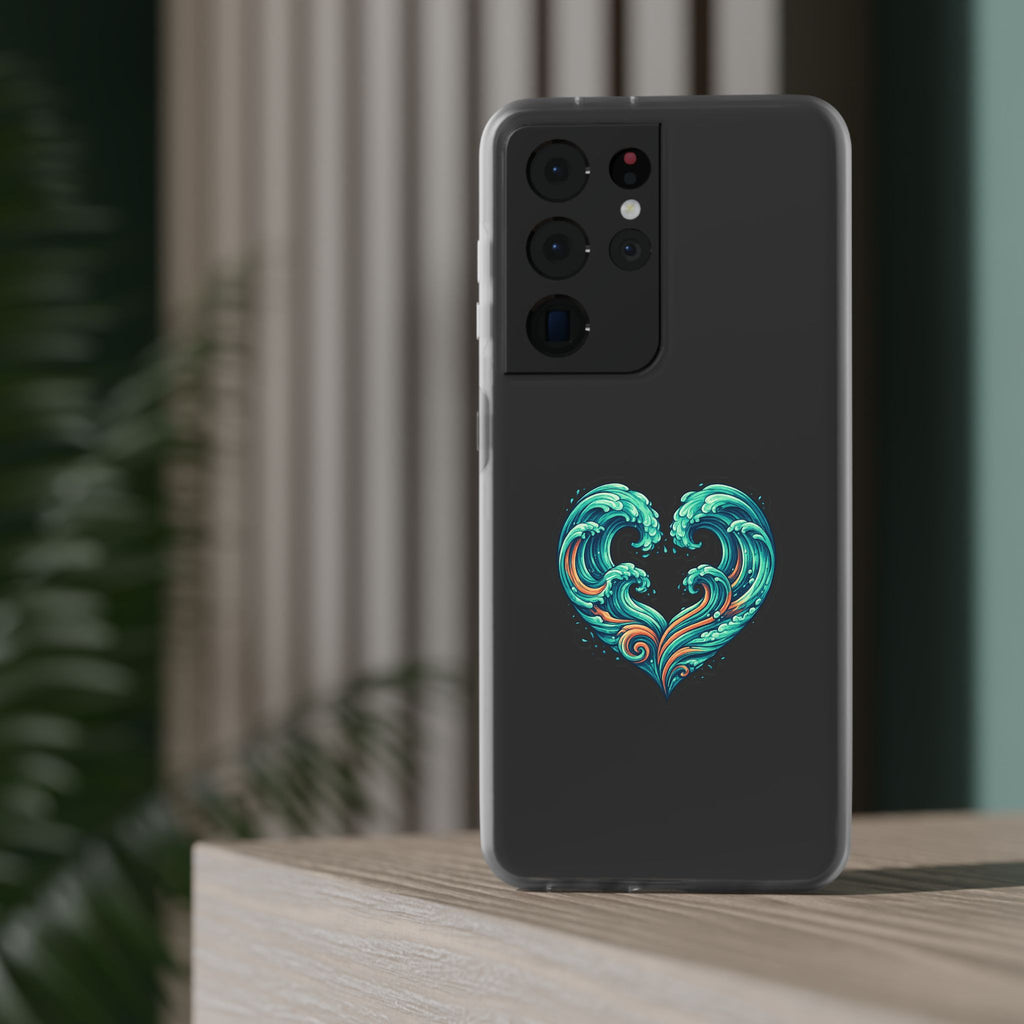 Ocean Heart Phone Case — Wave Art Flexi Case