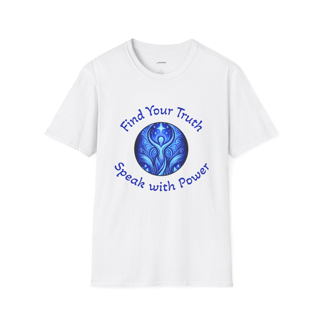 Find Your Truth T-Shirt — Spiritual Blue Mandala Tee ("Find Your Truth" / "Speak with Power")