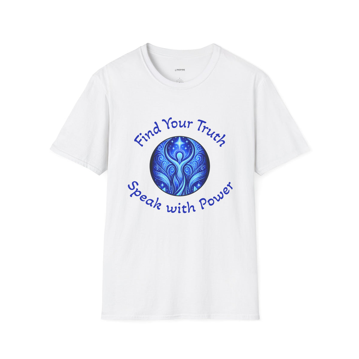 Find Your Truth T-Shirt — Spiritual Blue Mandala Tee ("Find Your Truth" / "Speak with Power")