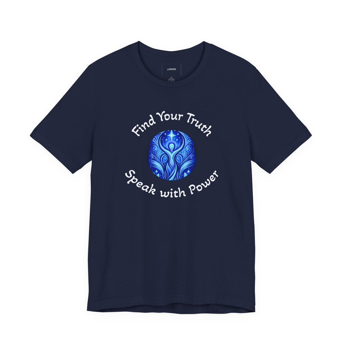 Find Your Truth T-Shirt — Spiritual Blue Mandala Tee ("Find Your Truth" / "Speak with Power")
