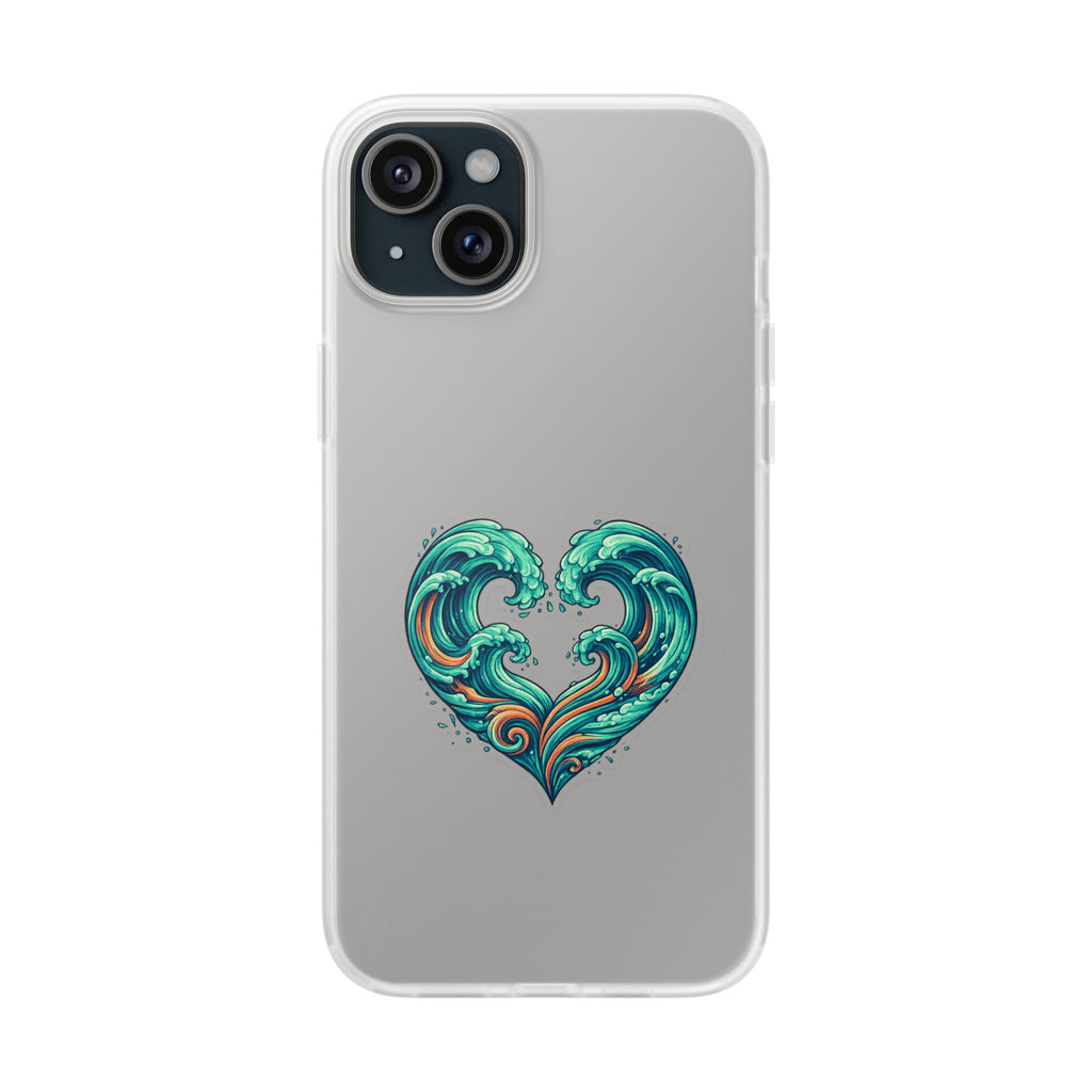 Ocean Heart Phone Case — Wave Art Flexi Case