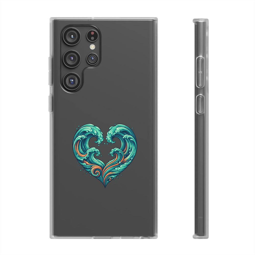 Ocean Heart Phone Case — Wave Art Flexi Case