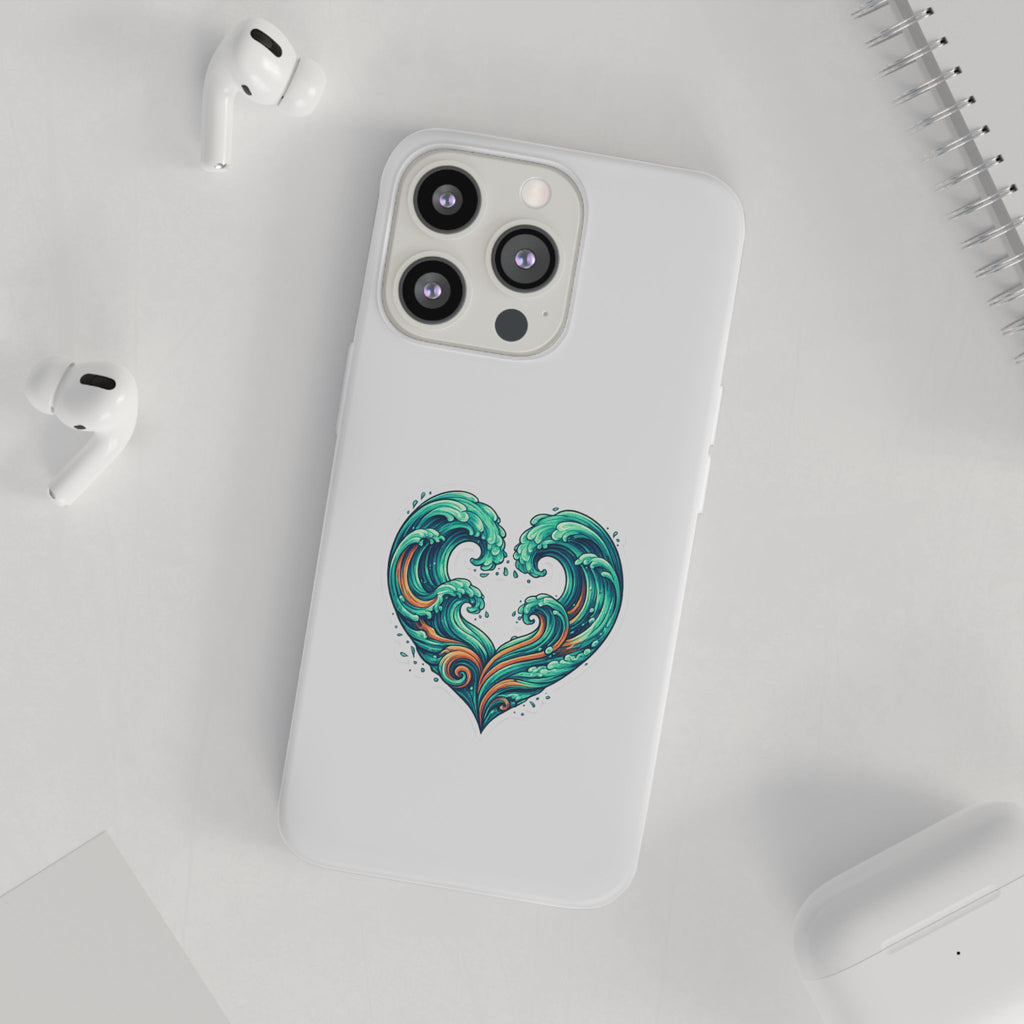 Ocean Heart Phone Case — Wave Art Flexi Case