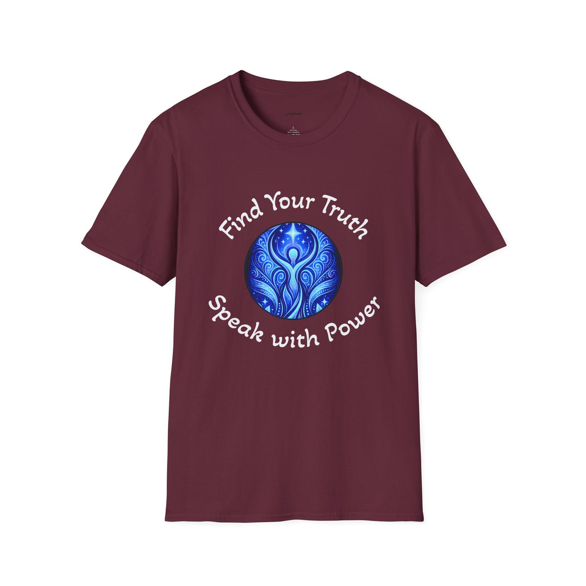 Find Your Truth T-Shirt — Spiritual Blue Mandala Tee ("Find Your Truth" / "Speak with Power")