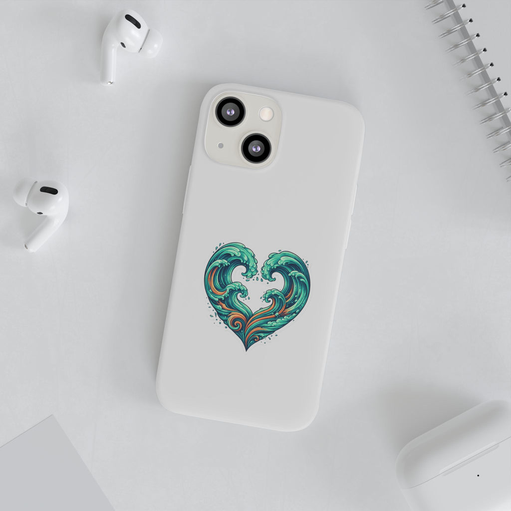 Ocean Heart Phone Case — Wave Art Flexi Case
