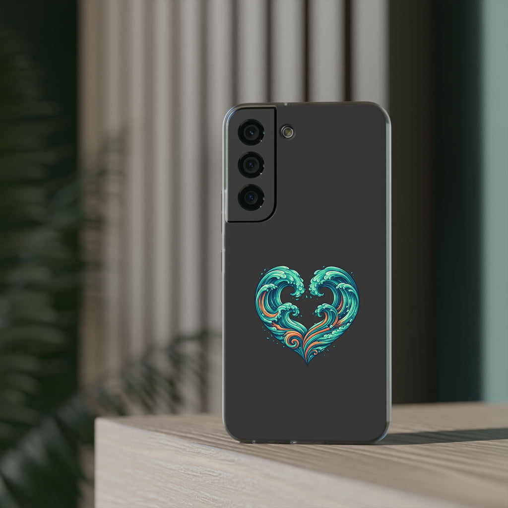 Ocean Heart Phone Case — Wave Art Flexi Case