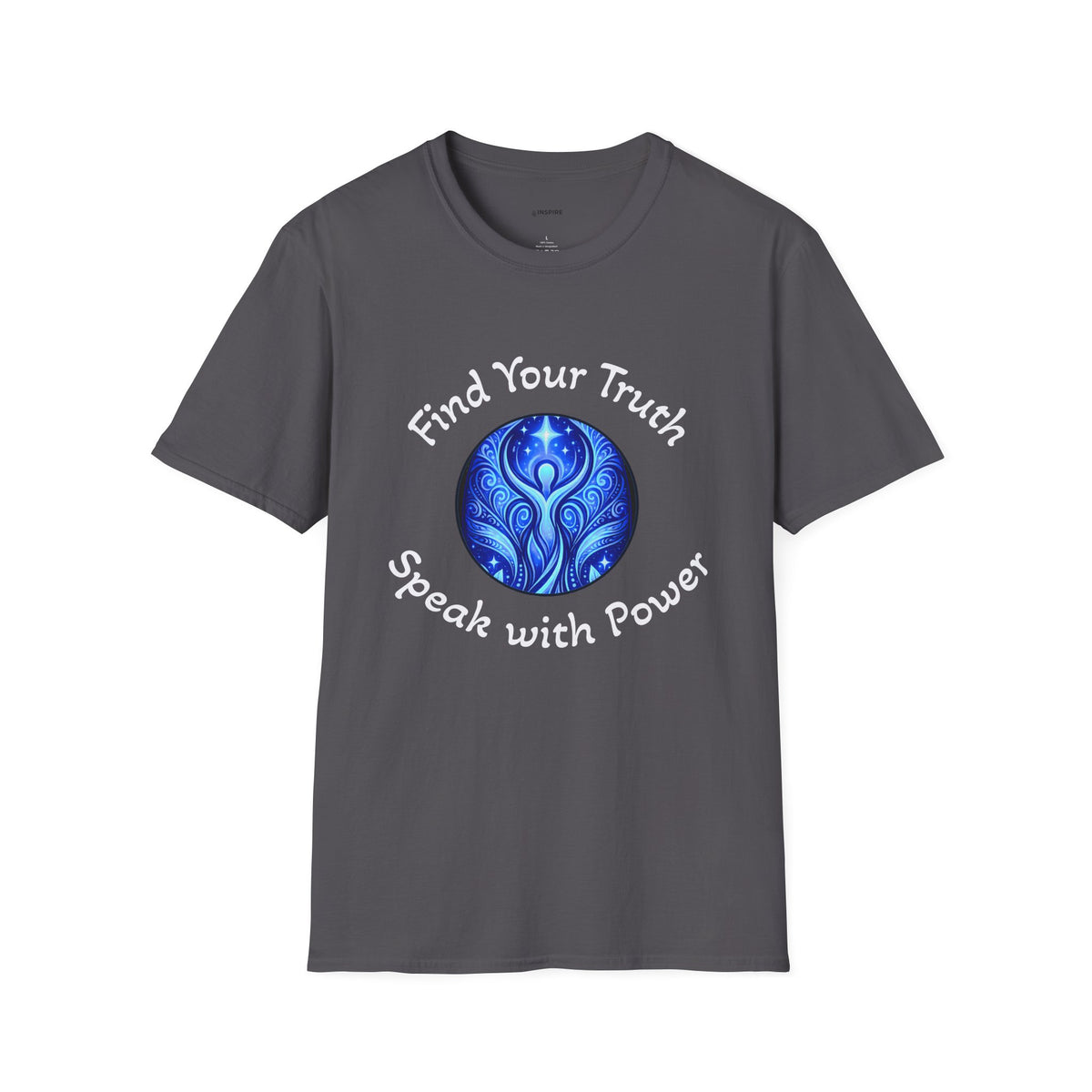 Find Your Truth T-Shirt — Spiritual Blue Mandala Tee ("Find Your Truth" / "Speak with Power")