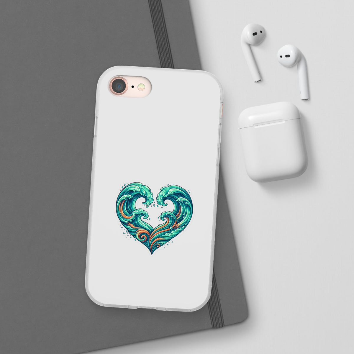 Ocean Heart Phone Case — Wave Art Flexi Case