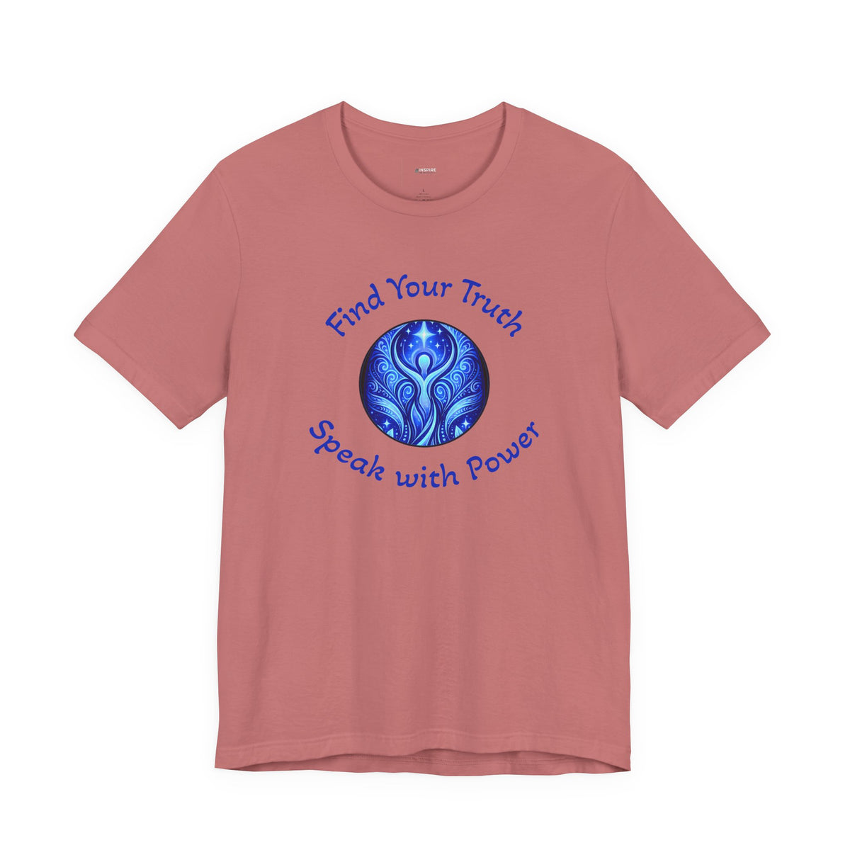 Find Your Truth T-Shirt — Spiritual Blue Mandala Tee ("Find Your Truth" / "Speak with Power")
