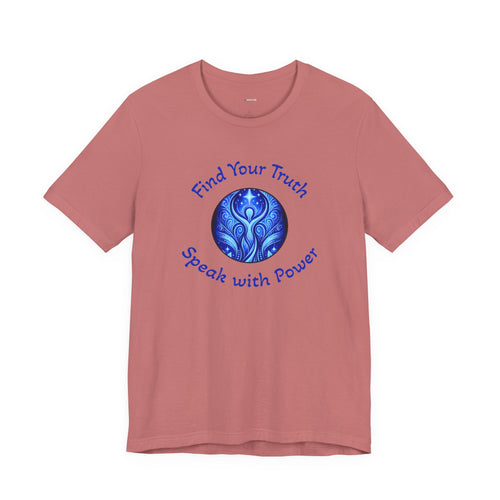 Find Your Truth T-Shirt — Spiritual Blue Mandala Tee ("Find Your Truth" / "Speak with Power")