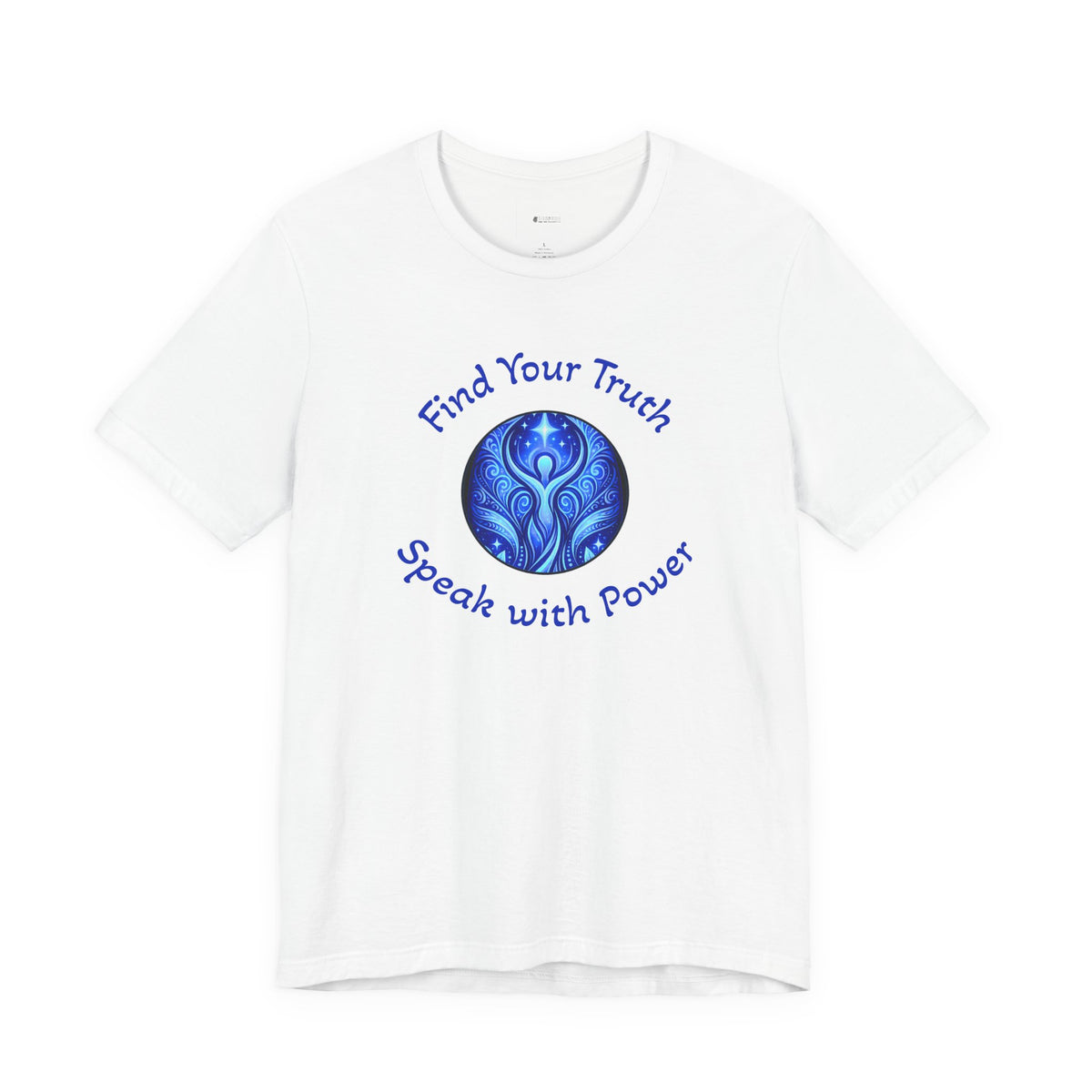 Find Your Truth T-Shirt — Spiritual Blue Mandala Tee ("Find Your Truth" / "Speak with Power")