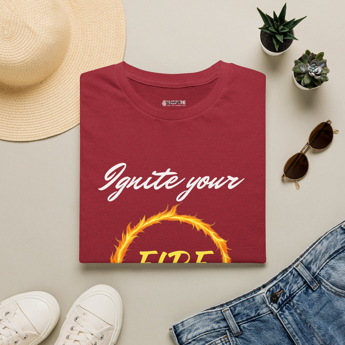 Ignite Your Fire T-Shirt — Motivational Flame Graphic Tee