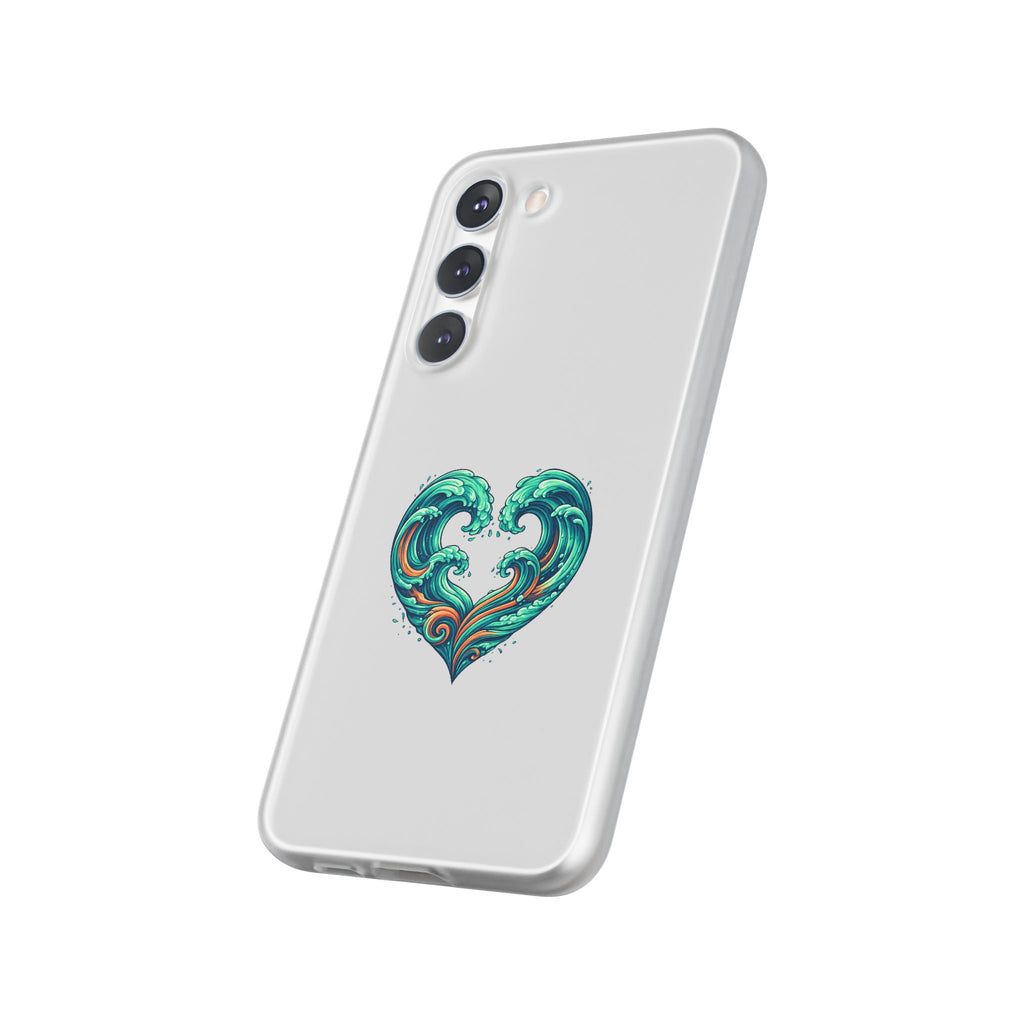 Ocean Heart Phone Case — Wave Art Flexi Case