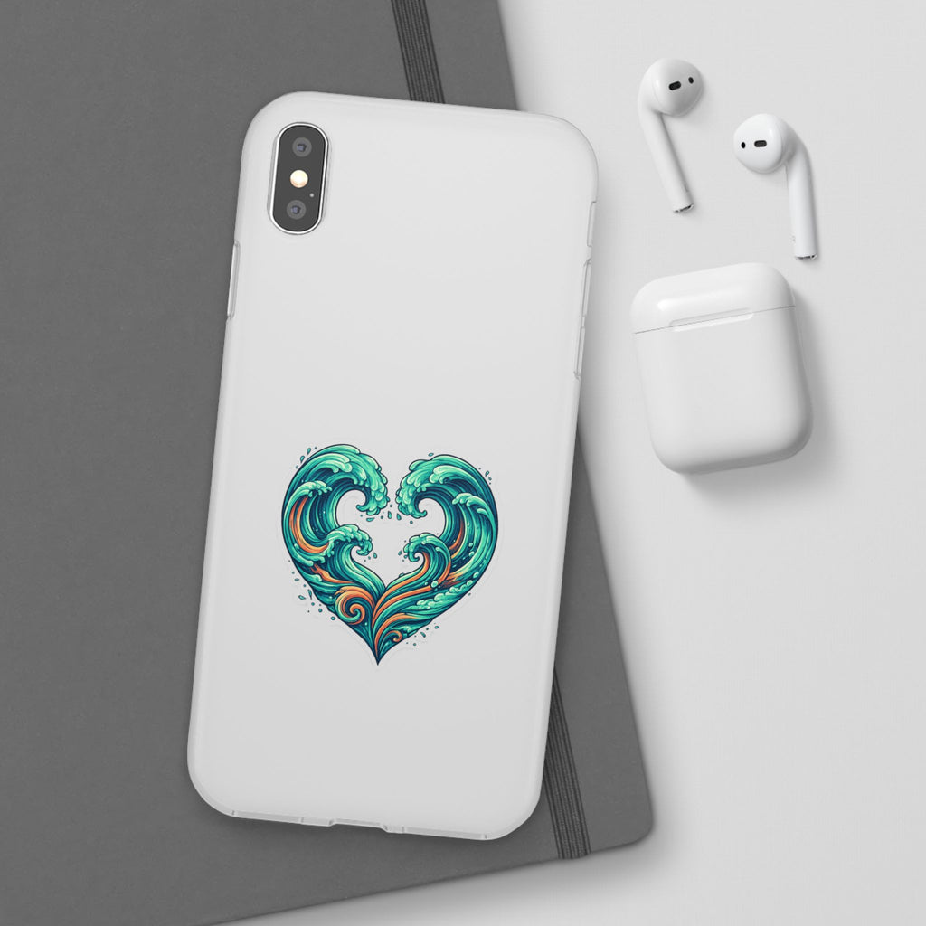 Ocean Heart Phone Case — Wave Art Flexi Case