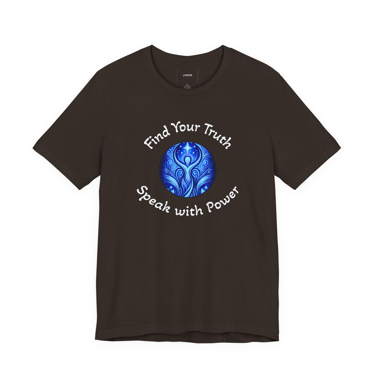 Find Your Truth T-Shirt — Spiritual Blue Mandala Tee ("Find Your Truth" / "Speak with Power")