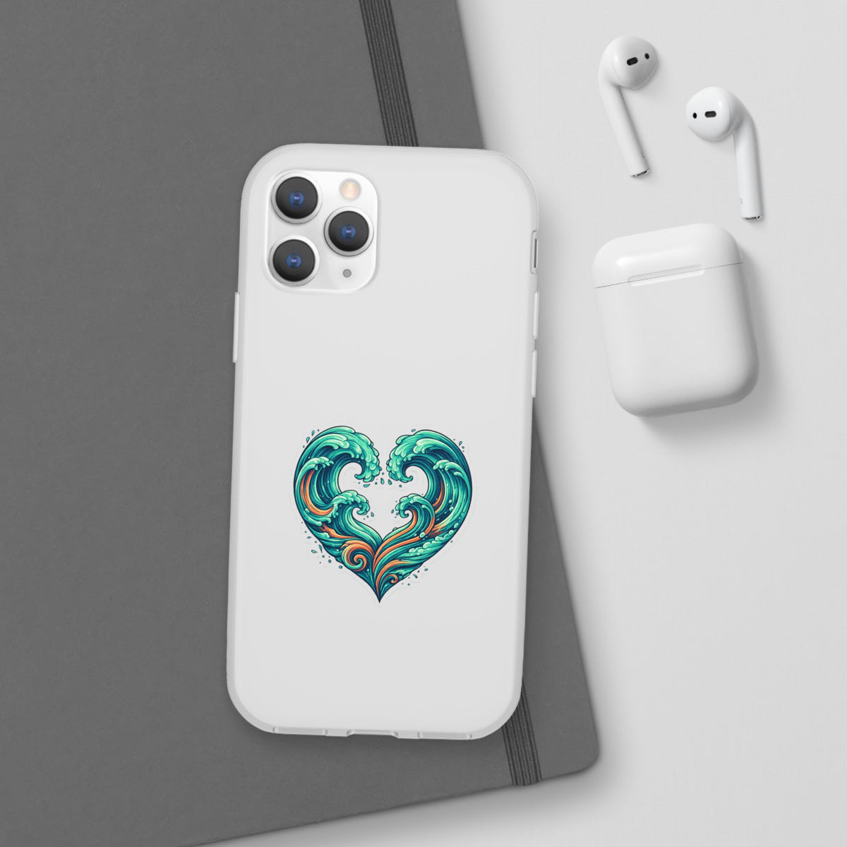 Ocean Heart Phone Case — Wave Art Flexi Case