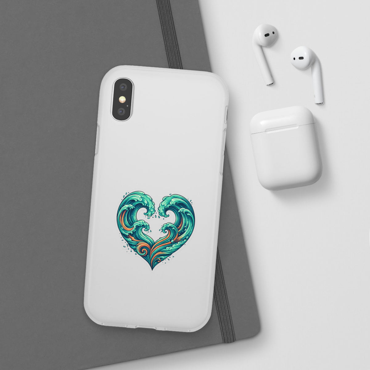 Ocean Heart Phone Case — Wave Art Flexi Case