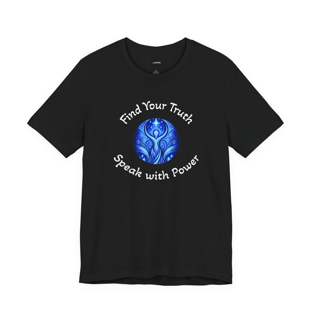 Find Your Truth T-Shirt — Spiritual Blue Mandala Tee ("Find Your Truth" / "Speak with Power")