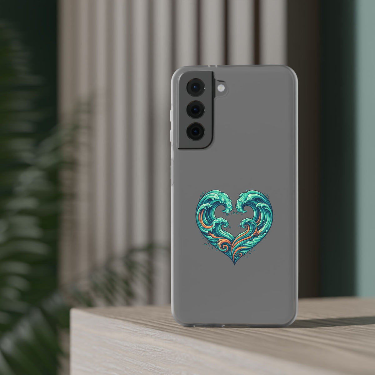 Ocean Heart Phone Case — Wave Art Flexi Case