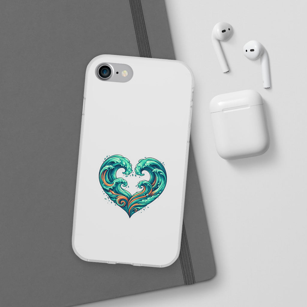 Ocean Heart Phone Case — Wave Art Flexi Case