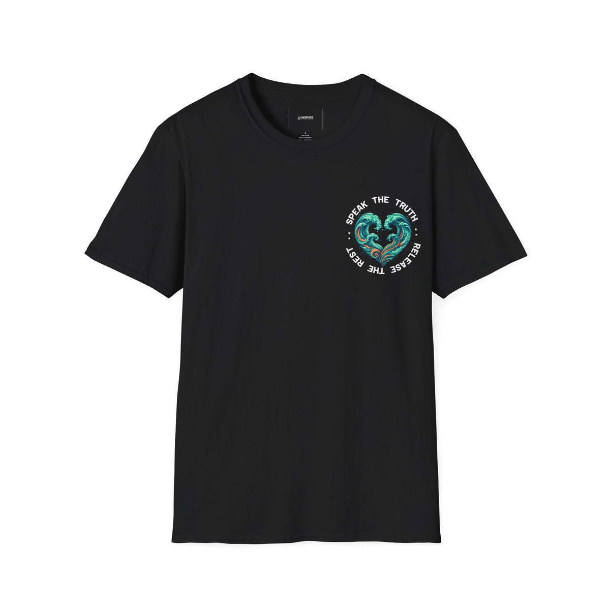 T-Shirt — "Speak the Truth, Ease the Rest" Heart Wave Graphic