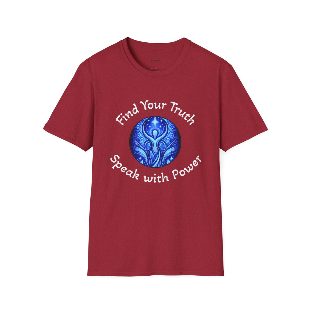 Find Your Truth T-Shirt — Spiritual Blue Mandala Tee ("Find Your Truth" / "Speak with Power")