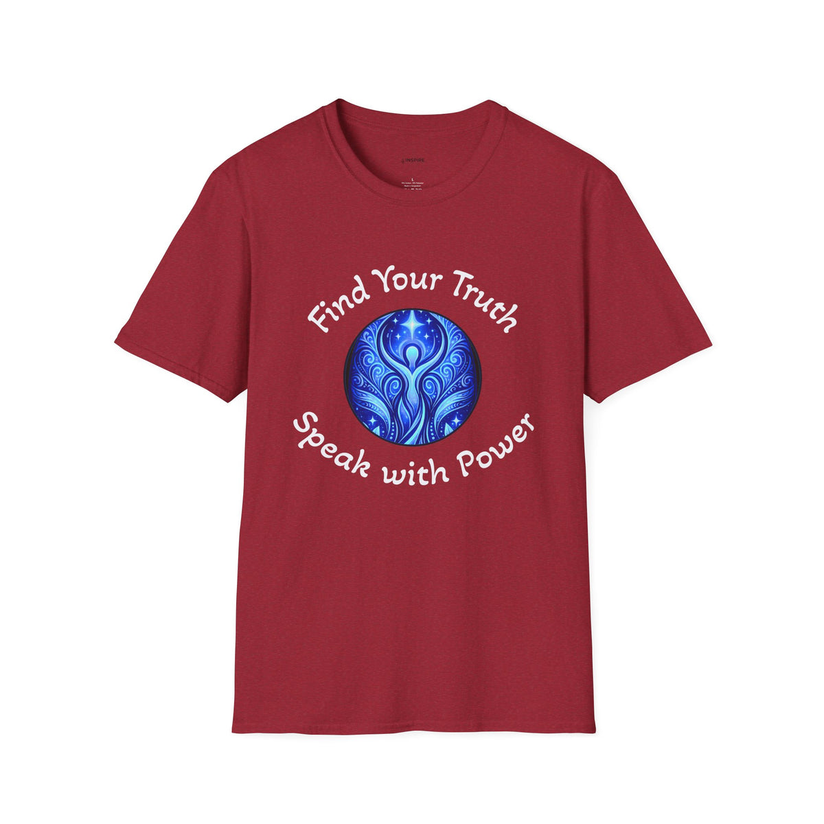 Find Your Truth T-Shirt — Spiritual Blue Mandala Tee ("Find Your Truth" / "Speak with Power")