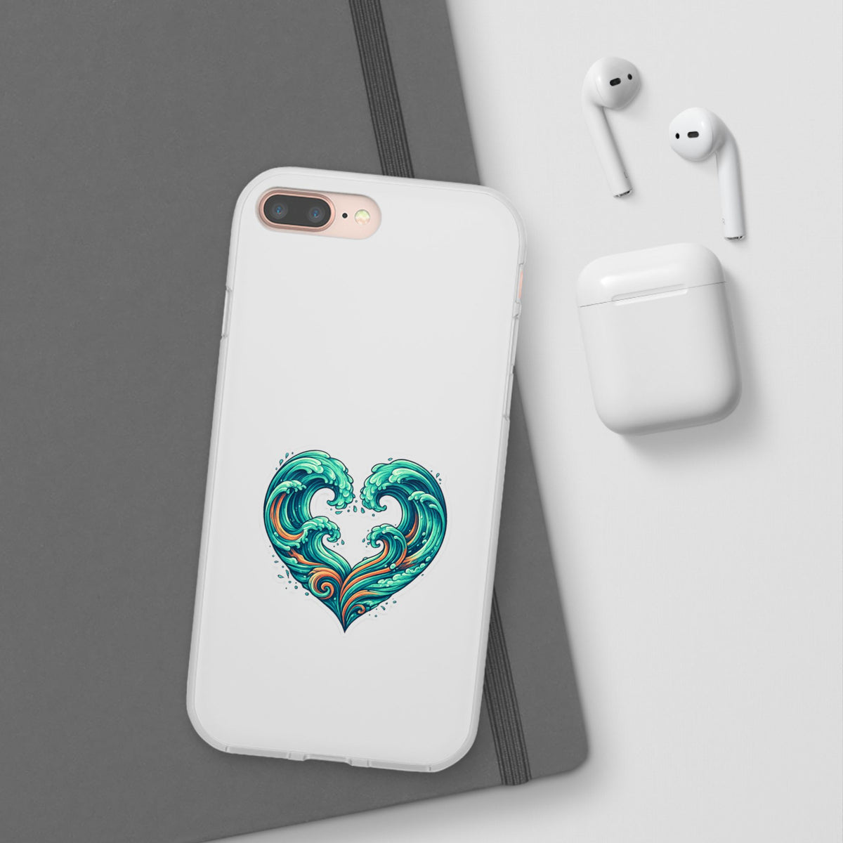 Ocean Heart Phone Case — Wave Art Flexi Case