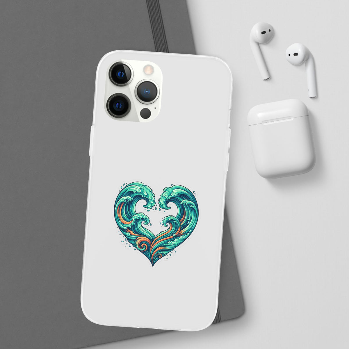 Ocean Heart Phone Case — Wave Art Flexi Case