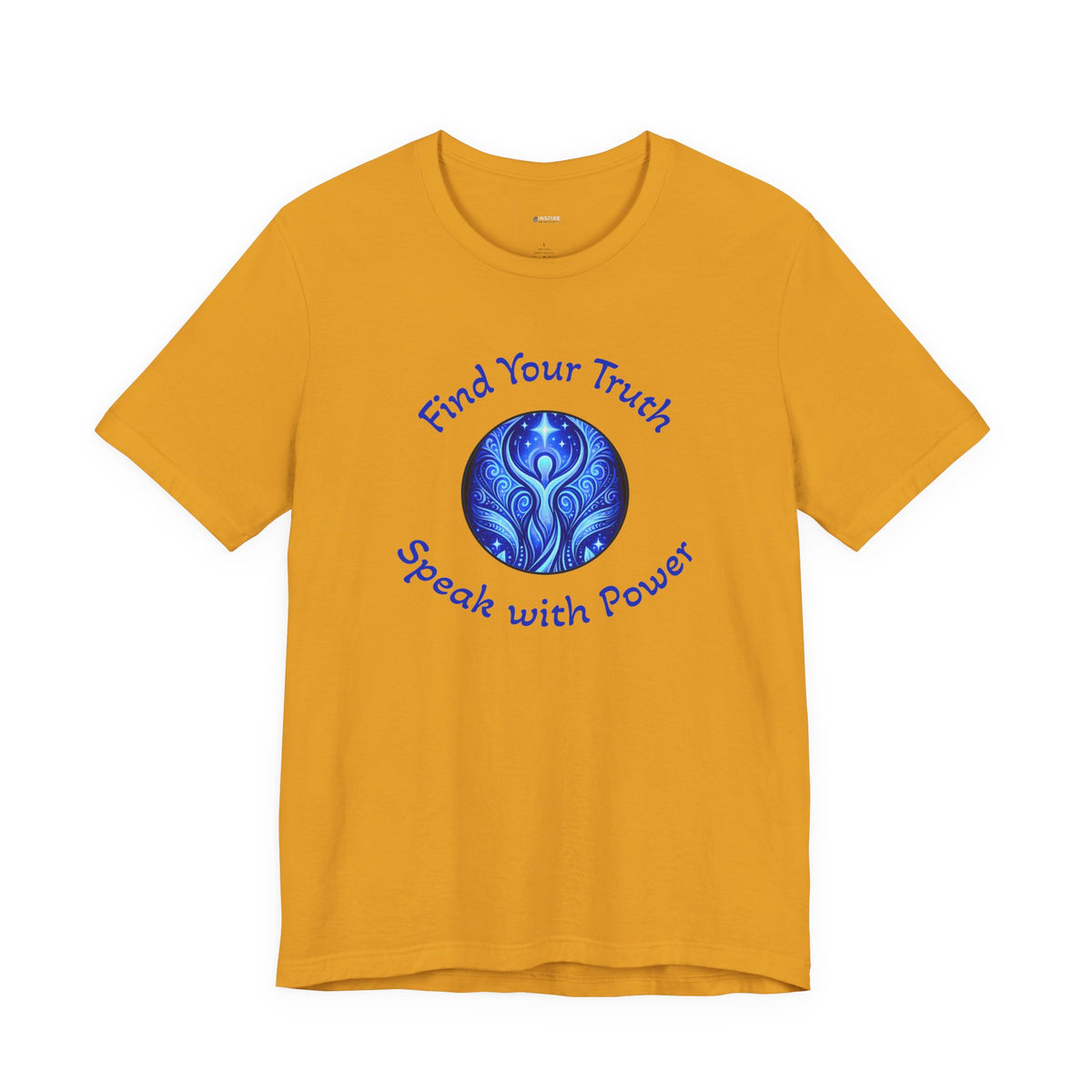 Find Your Truth T-Shirt — Spiritual Blue Mandala Tee ("Find Your Truth" / "Speak with Power")