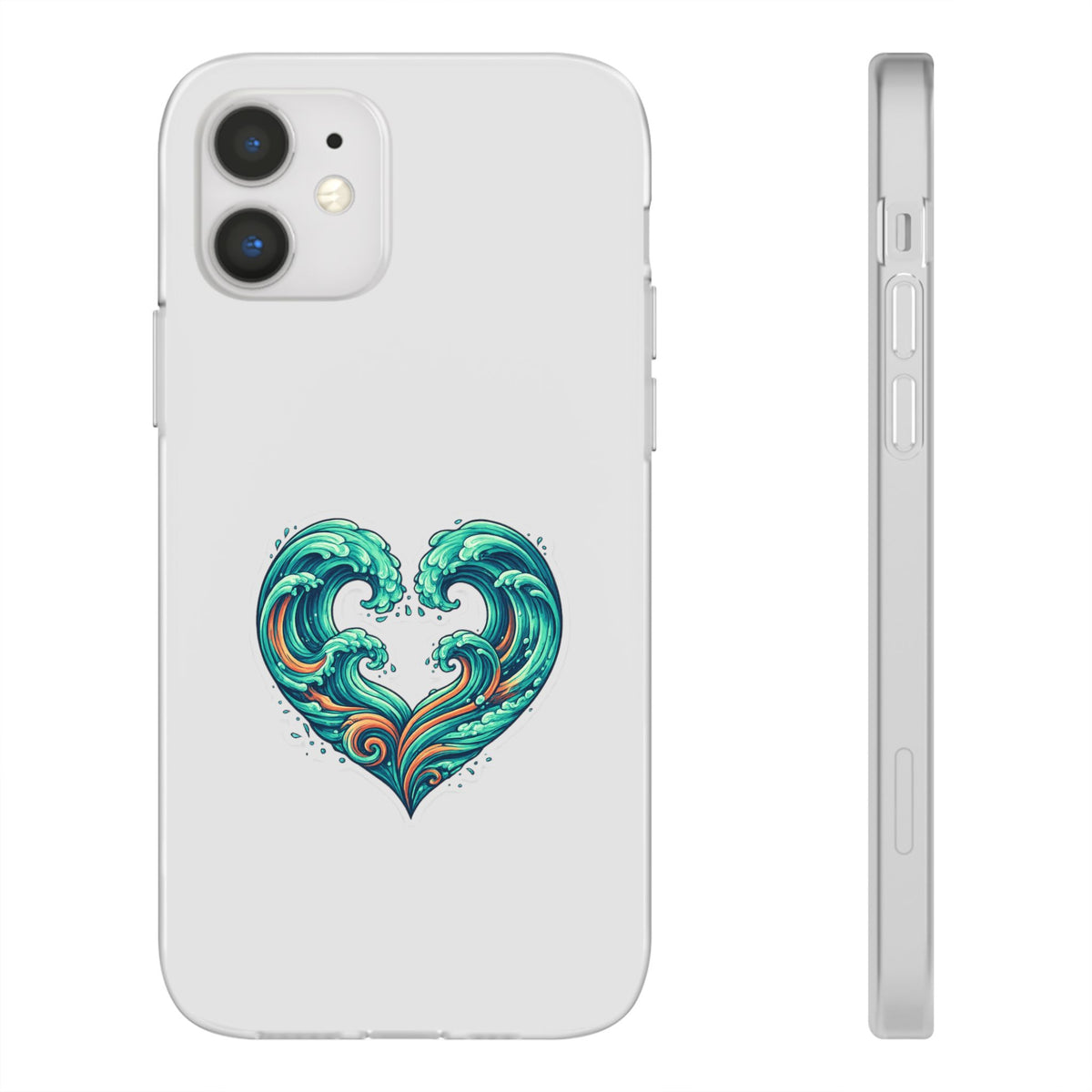 Ocean Heart Phone Case — Wave Art Flexi Case