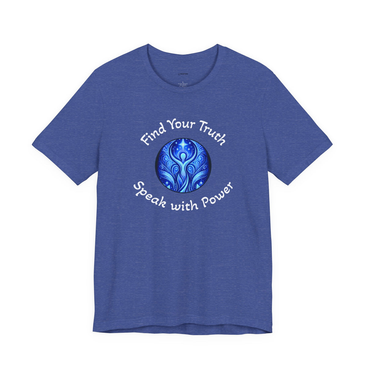 Find Your Truth T-Shirt — Spiritual Blue Mandala Tee ("Find Your Truth" / "Speak with Power")