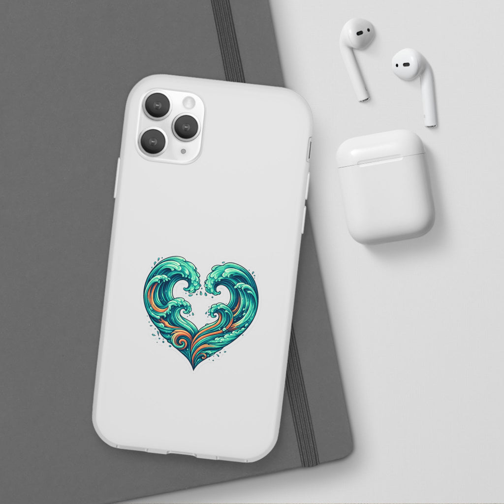Ocean Heart Phone Case — Wave Art Flexi Case