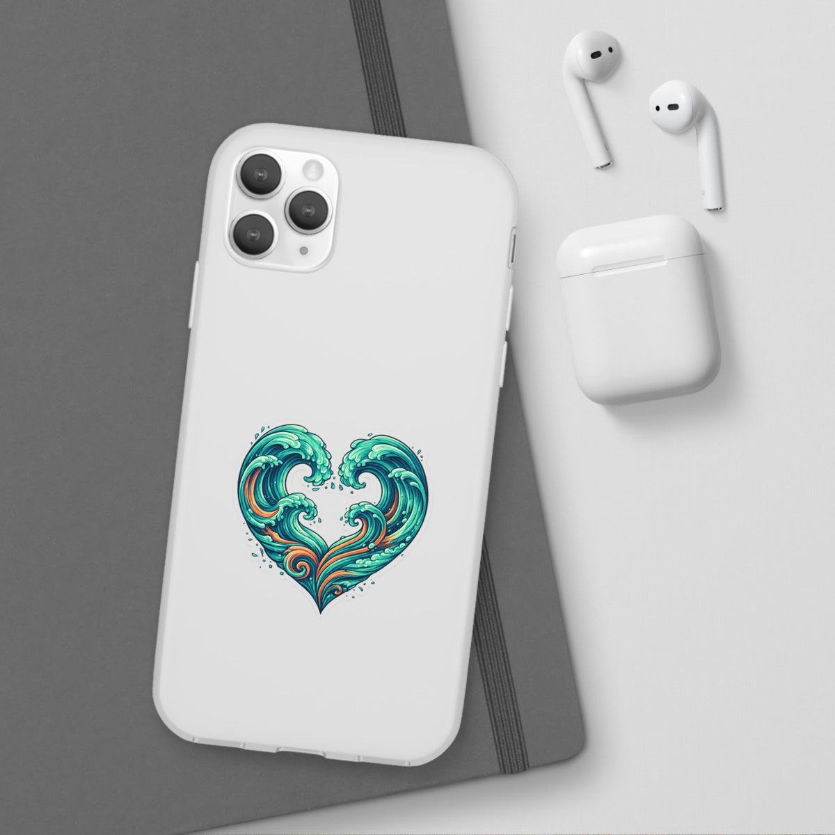 Ocean Heart Phone Case — Wave Art Flexi Case
