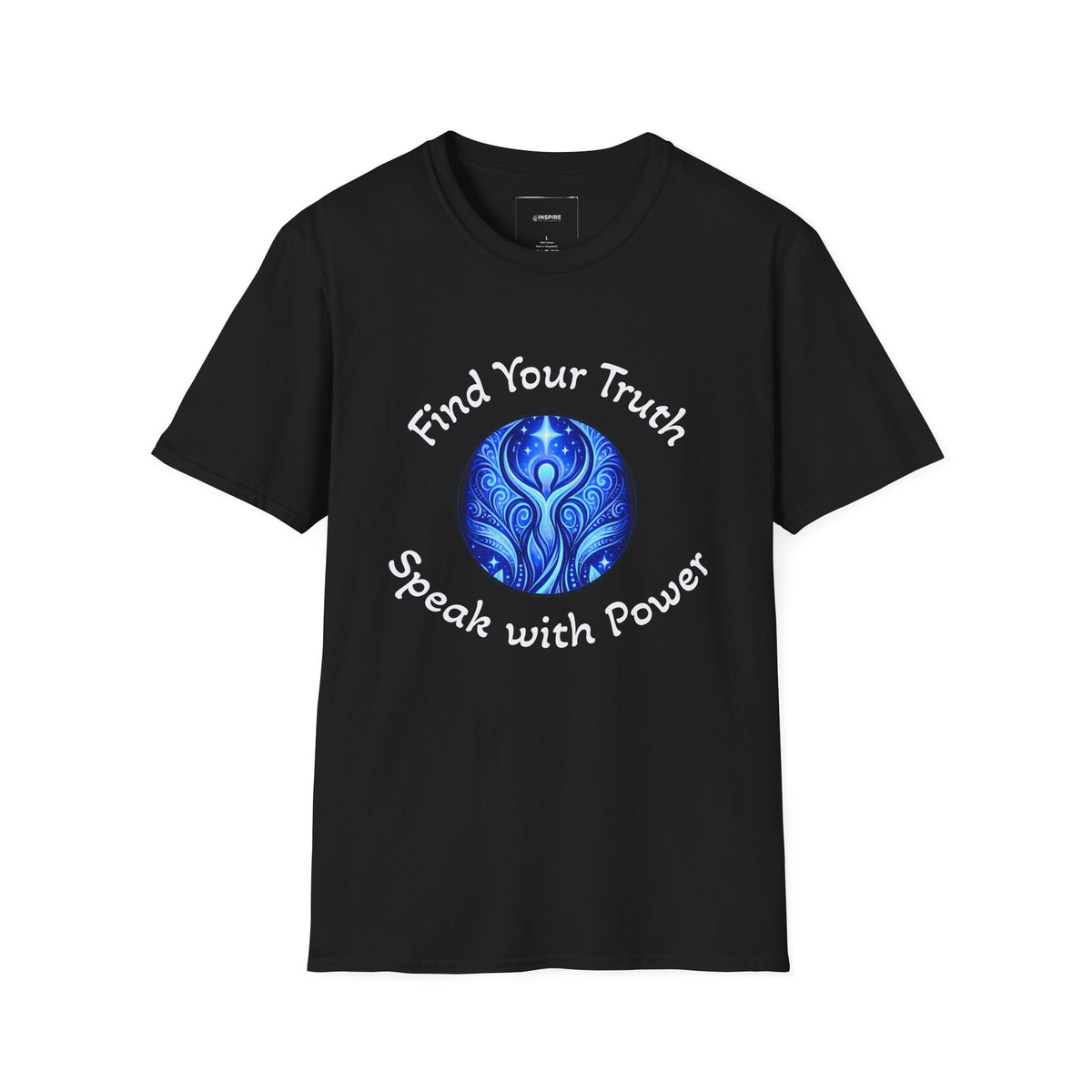 Find Your Truth T-Shirt — Spiritual Blue Mandala Tee ("Find Your Truth" / "Speak with Power")