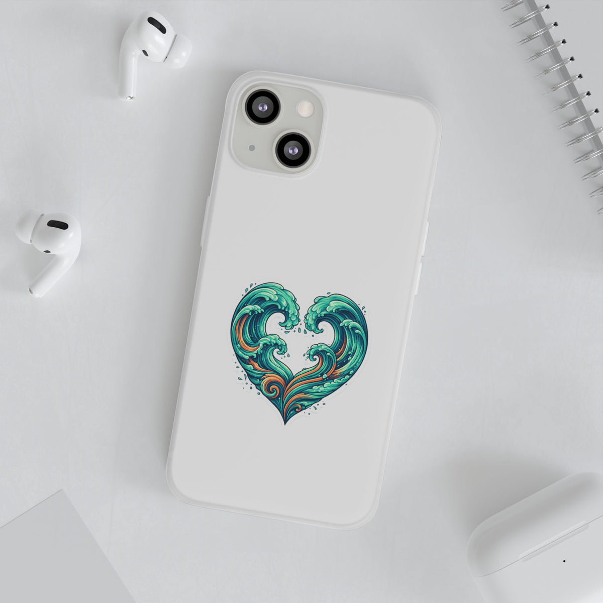Ocean Heart Phone Case — Wave Art Flexi Case