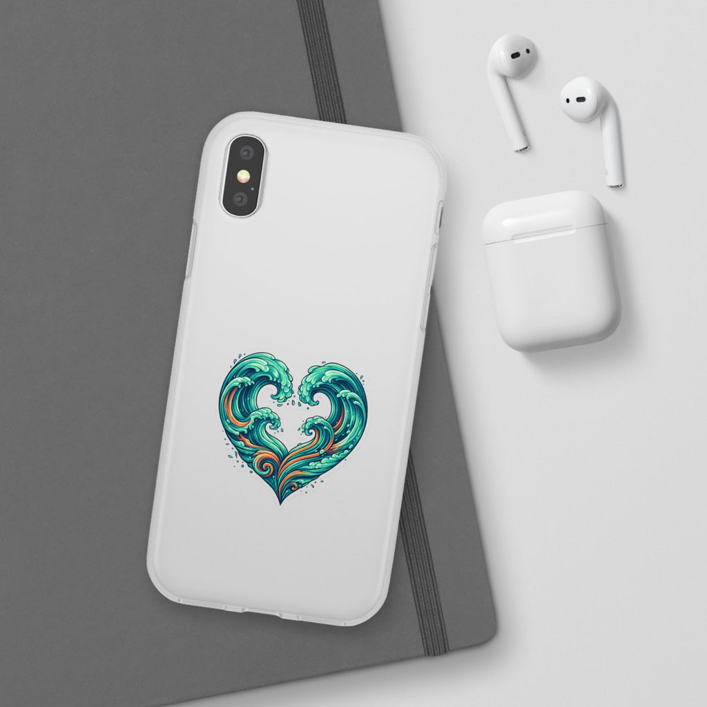 Ocean Heart Phone Case — Wave Art Flexi Case